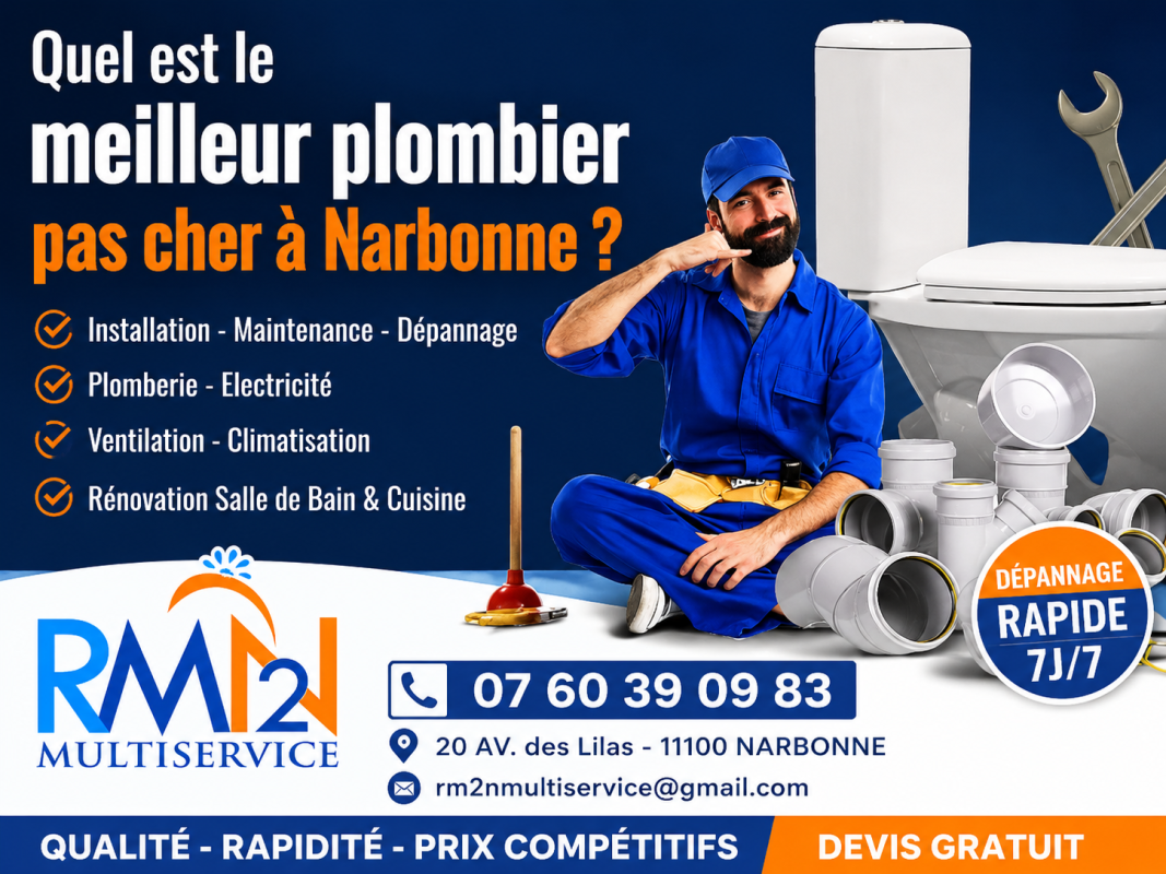 Plombier en intervention pour dépannage et rénovation de plomberie à Narbonne