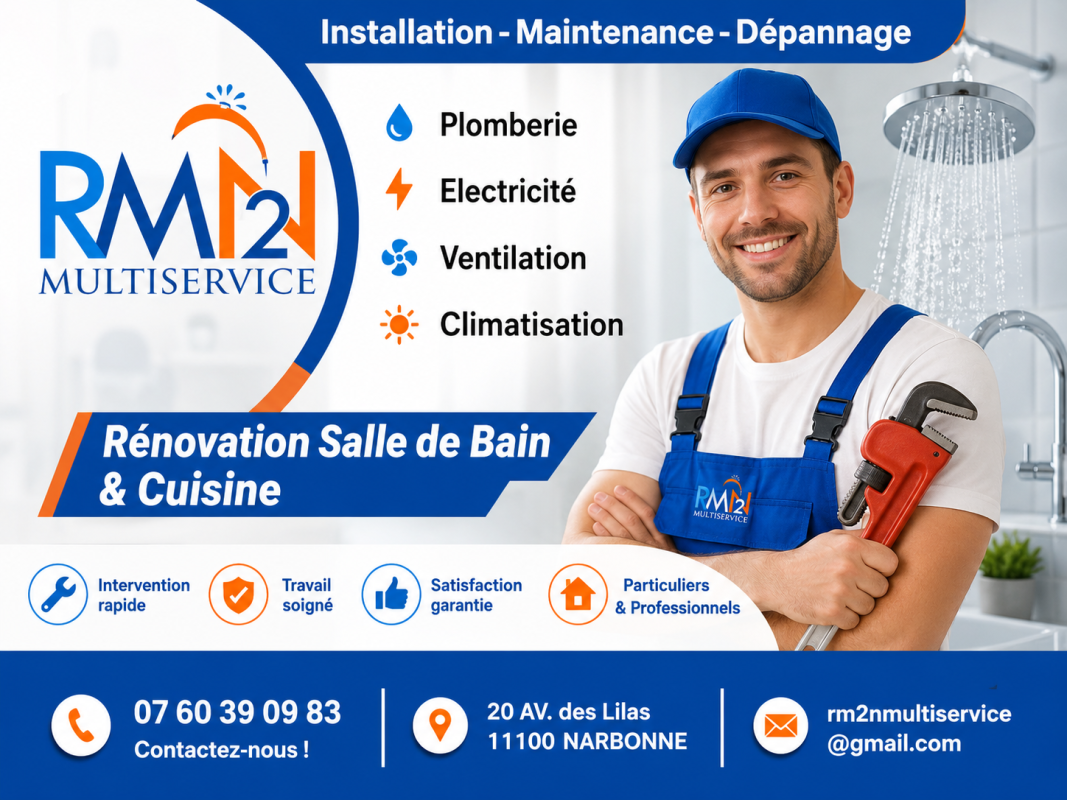 Plombier à Narbonne réalisant une installation et un dépannage de plomberie pour particuliers et professionnels dans les alentours de Narbonne.